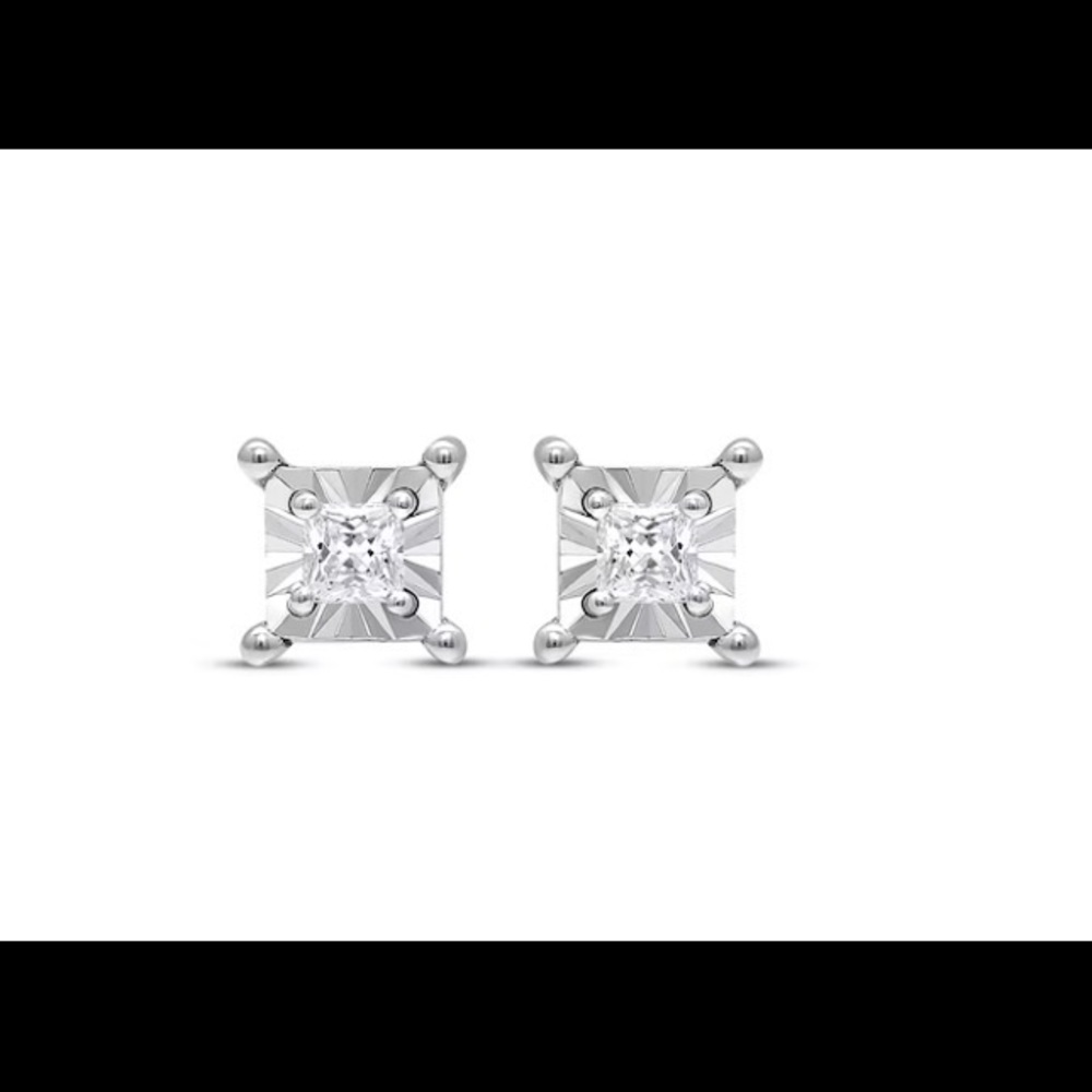 Kay Jewelers Radiant Reflecting 1/10cttw Diamonds Sterling Silver Earrings